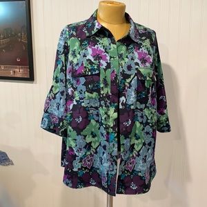 Croft and Barrow shirt jacket in colorful print